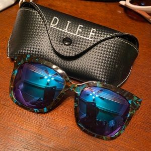 Diff Eyewear multicolor tortoise with turquoise